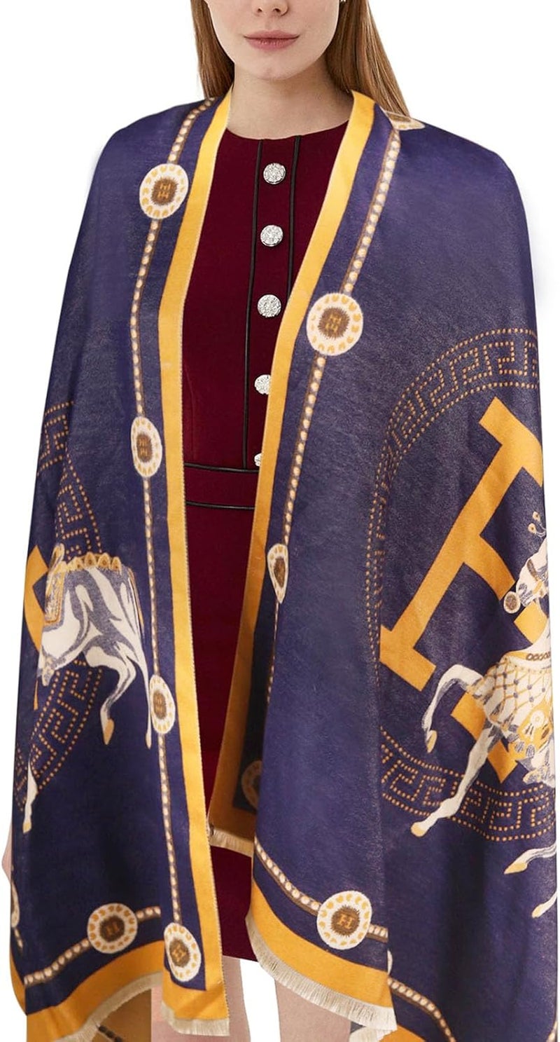 EXTREE Scarfs for Women Pashmina Silky Shawl Wrap for Evening Dressing Blanket Open Front Poncho Cape - Image 2